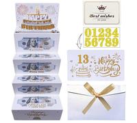 JINSTABAG Birthday Money Envelope for Cash Gifts, Birthday Card Money Holder with 3D Cake and DIY Sticker 16th 18th 21th Any Age, Money Gift Ideas for Men Women Girl Boy. (white)