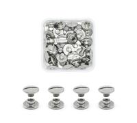 JINTANG 20 Sets Chicago Book Screws, M5 x 2 mm Binding Screws Kit Screw Metal Accessories Nails Rivets Chicago Button for DIY Leather Decoration, Bookbinding, Bookbinding (Silver)