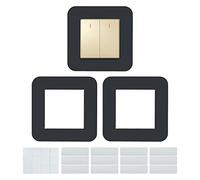 JINTANG 3 Pcs Light Switch Plate Cover, 8.6cm Light Switch Covers Frame, Light Switch surrounds Deep Grey, Self-Adhesive Light Switch Surround Plate Stick on Home Office Wall for Decor and Protector