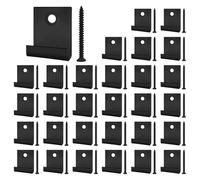 JINTANG 30Pcs Decking Clips, Stainless Steel 8mm WPC Decking Start Clips, Hidden Fasteners Deck Board Spacer Hardware with 30 Deck Screws Carbon Steel for Indoor Outdoor Garden Flooring Patio Project