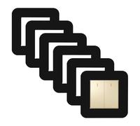 JINTANG 6 Pcs Light Switch Cover Plates, Black Light Switch Covers, Single Light Switch Plate, Self-Adhesive Switch Surround Plate Square Stick on Wall for Home Office Wall Switch Decor (8.6 * 8.6cm)