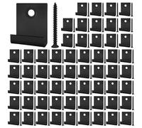 JINTANG 60 Pcs Decking Clips, 8mm WPC Decking Board Start Clips, Metal Fixing Clip, Hidden Fastener Deck Board Clip with Deck Screws 40mm for Indoor Outside Garden Flooring Patio Project Board Spacer