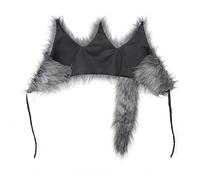 JINTN Faux Fur Werewolf Costume Set with Shawl Hat Dress Glove Leg Cover Halloween Wild Wolfie Costume Fancy Dress Animal Dress Up Accessories Set for Role Play Cosplay Themed Party Props