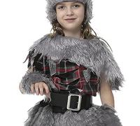 JINTN Faux Fur Werewolf Costume Set with Shawl Hat Dress Glove Leg Cover Halloween Wild Wolfie Costume Fancy Dress Animal Dress Up Accessories Set for Role Play Cosplay Themed Party Props