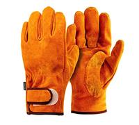 JINTN Leather Heat Fire Resistant Glove Welding Gloves Safety Gauntlet Gloves Woodburner Fireplace Oven Gloves BBQ Baking Gloves For BQQ Welding Oven Grill Gardening