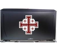 JINTORA - Jerusalem Cross Crusaders Muslim - Printed Vinyl Sticker for Cars, Briefcase, Motorcycle, Bike, Wall, Door, Fridge etc. - 200x200mm