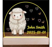 Jintora Ltd. 3D Illusion Wooden Table Baby Lamp - Sheep - Night light - Gift for Birthday - Best Friend - Sister - Boys & Girls Women - Children's room - sleep aid - gift