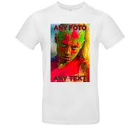 JINTORA - Men's T-Shirt - Personalised - Design Yourself with Photo and Text - Individually Personalised on Both Sides, White, M