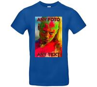 JINTORA - Men's T-Shirt - Personalised - Design Yourself with Photo and Text - Individually Personalised on Both Sides, royal blue, XXL
