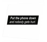 JINTORA - Put The Phone Down and Nobody gets Hurt - Printed Vinyl Sticker for Cars, Briefcase, Motorcycle, Bike, Wall, Door, Fridge etc. - 200x59mm