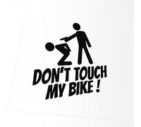 JINTORA Sticker - Car decal - Don't touch my bike! - 90mm x90mm - JDM - Die cut - Bus - window - laptop - coach - Truck - black