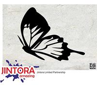 JINTORA Sticker - Decal - JDM - Die cut - butterfly - 123x99 mm - JDM - Die cut - Car - Truck - Bus - Window - Laptop - Coach - Rear window - black