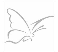 JINTORA Sticker - Decal - JDM - Die cut - butterfly - 140x99 mm - JDM - Die cut - Car - Truck - Bus - Window - Laptop - Coach - Rear window - silver
