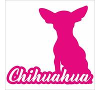 JINTORA Sticker - Decal - JDM - Die cut - Chihuahua named Techichi - 108x99 mm - JDM - Die cut - Car - Truck - Bus - Window - Laptop - Coach - Rear window - pink