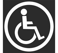 JINTORA Sticker - Decal - JDM - Die cut - wheelchairs - 99x99 mm - JDM - Die cut - Car - Truck - Bus - Window - Laptop - Coach - Rear window - white