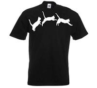 JINTORA T-Shirt - Shirt Men Black - Size L - Get Out of The cat - JDM/Die Cut - for Party Carnival Work Sports