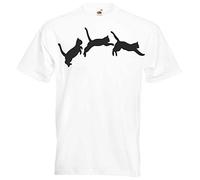 JINTORA T-Shirt - Shirt Men White - Size L - Get Out of The cat - JDM/Die Cut - for Party Carnival Work Sports