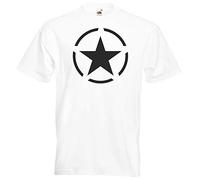JINTORA T-Shirt - Shirt Men White - Size XL - Star - JDM/Die Cut - for Party Carnival Work Sports