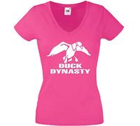 JINTORA T-Shirt - Shirt Women Pink - V-Neck - Size XL - Duck Dynasty - JDM/Die Cut - for Party Carnival Work Sports