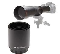 JINTU 2X Teleconverter Lens for T ount Telephoto Lens 500mm 420-800mm 650-1300mm 900mm Black