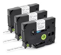 JINTUM TZe-131 Ink Ribbon Compatible with Brother TZe131 12 mm 0.47 | Laminated Clear Compatible with Brother PT-H100LB H105 H107 H110 Cube D210/vp D410 P700 1000 1080, Black on Transparent