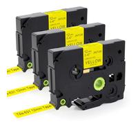 JINTUM TZe-631 Compatible with Brother TZe-631 tze631 12 mm Black on Yellow Label Tape for PT-H105 PT-H107B PT-H100LB PT-H108 PT-D210 PT-D400 PT-1000 PT-1280 (Pack of 3)