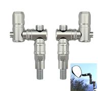 jinujud 1 Pair Motorcycle Glass Adapter Extender for Wider Rear, Silver | Aluminum Alloy Design to Reduce Blind Spots with 360 Degree Angles Adjustable for Safe Riding and Wider Rear View