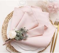 JINVASE Cotton Cloth Napkins Set of 12, Dinner Thick Cloth Napkins Bulk, Wedding Easter Spring 17 * 17'' (12 Pack, Blush Pink)