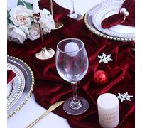 JINVASE Velvet Table Runner ,Soft Luxurious Fall Table Runners 120 Inches Long,for Wedding Bridal Shower Thanksgiving Decoration, Valentine's Day, 20*120 Inches, Burgundy