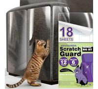 JINVOGREEN Cat Scratch Furniture Protector, 18 Pcs Transparent Couch Protector from Cat Claws, Anti Scratch Tape for Couch, Self-Adhesive Cat Couch Protector for Furniture, Walls, Doors, 17in
