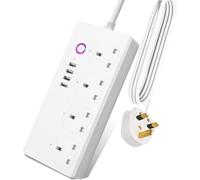 Jinvoo Zigbee Smart Power Strip, Surge Protector, USB Power Outlet 5 ft Extension Lead Plug Zigbee Power Strip Compatible with Alexa, Google, Requires a hub