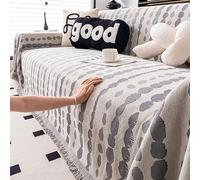 JinweiS 1 pc Couch Cover Chenille Sofa Covers Stone Pattern Sofa Towel Cover for Living Room Sofa Easy Fit Washable Furniture (Grey,70.87 * 149.61inch)