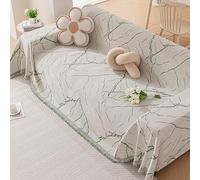 JinweiS 1 pc Green Couch Cover Chenille Sofa Covers Stone Pattern Sofa Towel Cover for Living Room Sofa Easy Fit Washable Furniture (70.87 * 165.35inch)