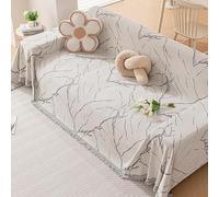 JinweiS 1 pc Grey Couch Cover Chenille Sofa Covers Stone Pattern Sofa Towel Cover for Living Room Sofa Easy Fit Washable Furniture (70.87 * 70.87inch)