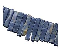 JinweiS 1 Piece Blue Textured Natural Stone raw Stone Scattered Beads Irregular Flat Long Horizontal Hole DIY Bead Bracelet Necklace Accessories Decoration
