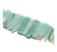JinweiS 1 Piece Green Natural Dongling Stone raw Stone Scattered Beads Irregular Flat Long Horizontal Hole DIY Bead Bracelet Necklace Accessories Decoration
