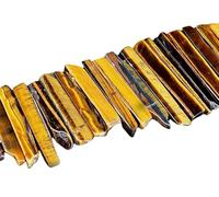 JinweiS 1 Piece Natural Stone Brown raw Stone Scattered Beads Irregular Flat Long Horizontal Hole DIY Bead Bracelet Necklace Accessories Decoration