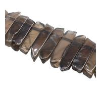 JinweiS 1 Piece Natural Stone semi Transparent Brown raw Stone Scattered Beads Irregular Flat Long Horizontal Hole DIY Bead Bracelet Necklace Accessories Decoration