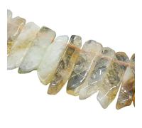 JinweiS 1 Piece Natural Stone semi Transparent Yellow raw Stone Scattered Beads Irregular Flat Long Horizontal Hole DIY Bead Bracelet Necklace Accessories Decoration