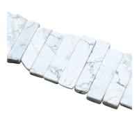 JinweiS 1 Piece Natural Stone White Texture Original Stone Scattered Beads Irregular Flat Long Horizontal Hole DIY Bead Bracelet Necklace Accessories Decoration