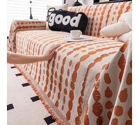 JinweiS 1 Piece Orange Couch Cover Chenille Sofa Covers Stone Pattern Sofa Towel Cover for Living Room Sofa Easy Fit Washable Furniture (70.87 * 149.61inch)
