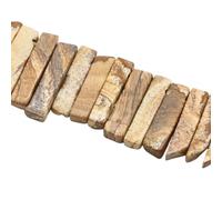 JinweiS 1 Piece Yellow Textured Natural Stone raw Stone Scattered Beads Irregular Flat Long Horizontal Hole DIY Bead Bracelet Necklace Accessories Decoration