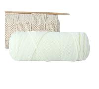 JinweiS 1 roll - DIY Knitting Essential Soft Wool Yarn, Ideal for Craft Projects and Hand Knitting, Premium Craft Yarn（White） 25
