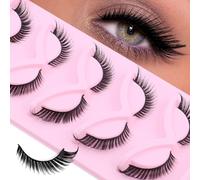 JinweiS 10 Pairs Wispy Mink Lashes Fluffy Eye Eyelashes Natural Look Volume False Eyelashes, HLY-37