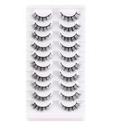 JinweiS 10 Pairs Wispy Mink Lashes Fluffy Eye Lashes Natural Look Volume False Eyelashes, A1024