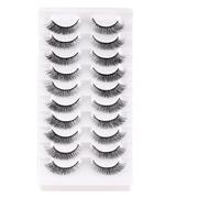 JinweiS 10 Pairs Wispy Mink Lashes Fluffy Eye Lashes Natural Look Volume False Eyelashes, A1030