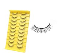 JinweiS 10 Pairs Wispy Mink Lashes Fluffy Eye Lashes Natural Look Volume False Eyelashes, B-20