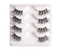 JinweiS 12 Pairs Wispy Mink Lashes Fluffy Eye Eyelashes, Natural Look Volume, False Eyelashes, Half-08