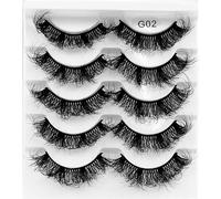 JinweiS 15 Pairs Wispy Mink Lashes Fluffy Eye Lashes Natural Look 8D Volume 18mm False Eyelashes, G02