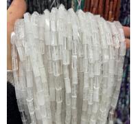 JinweiS 2 Pieces 4 * 13mm Rectangular White Natural Stone Square Scattered Beads Natural raw Stone Square Bead Jewelry Accessories